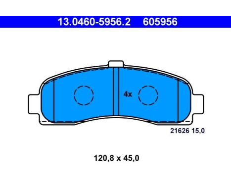 Brake Pad Set, disc brake 13.0460-5956.2 ATE, Image 2