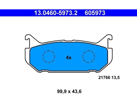 Brake Pad Set, disc brake 13.0460-5973.2 ATE