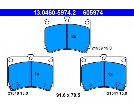 Brake Pad Set, disc brake 13.0460-5974.2 ATE, Image 2