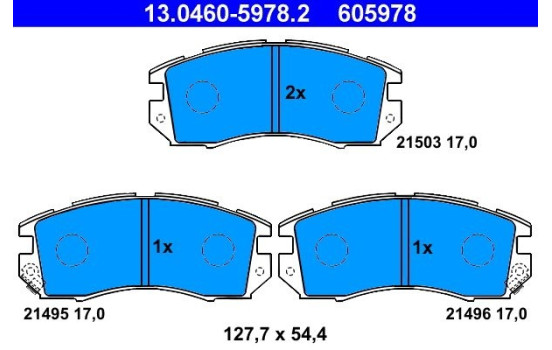 Brake Pad Set, disc brake 13.0460-5978.2 ATE, Image 2