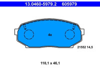 Brake Pad Set, disc brake 13.0460-5979.2 ATE