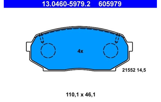 Brake Pad Set, disc brake 13.0460-5979.2 ATE