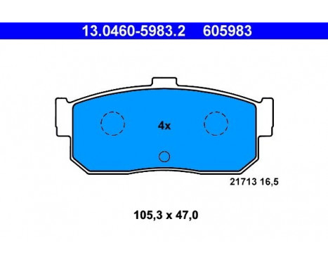 Brake Pad Set, disc brake 13.0460-5983.2 ATE, Image 2