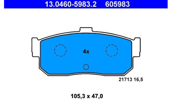 Brake Pad Set, disc brake 13.0460-5983.2 ATE, Image 2