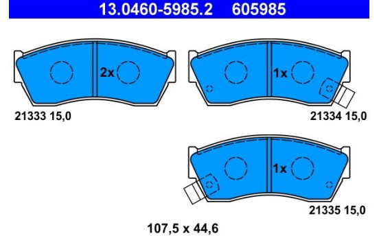 Brake Pad Set, disc brake 13.0460-5985.2 ATE, Image 2