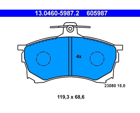 Brake Pad Set, disc brake 13.0460-5987.2 ATE, Image 2