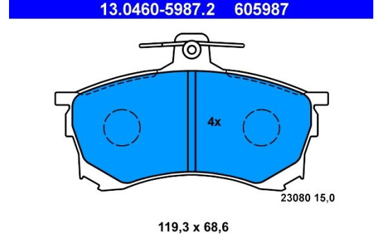Brake Pad Set, disc brake 13.0460-5987.2 ATE, Image 2