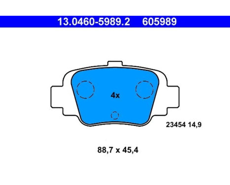 Brake Pad Set, disc brake 13.0460-5989.2 ATE, Image 2