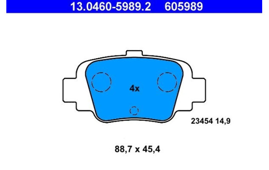 Brake Pad Set, disc brake 13.0460-5989.2 ATE, Image 2