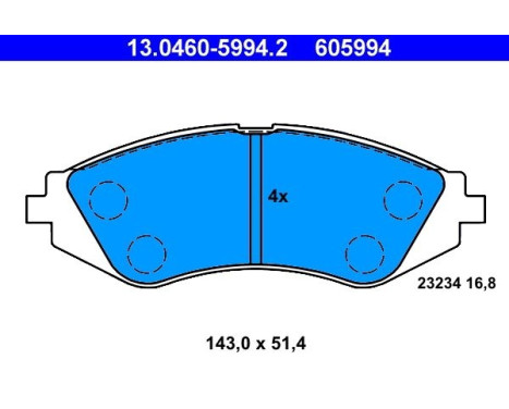 Brake Pad Set, disc brake 13.0460-5994.2 ATE, Image 2