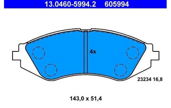 Brake Pad Set, disc brake 13.0460-5994.2 ATE, Image 2