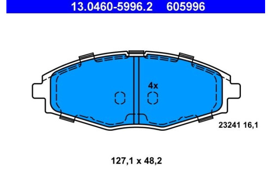 Brake Pad Set, disc brake 13.0460-5996.2 ATE, Image 2