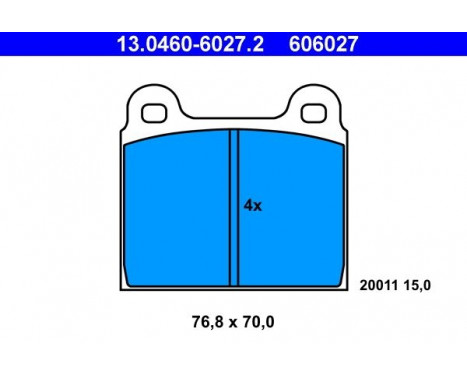 Brake Pad Set, disc brake 13.0460-6027.2 ATE, Image 2