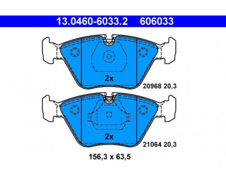 Brake Pad Set, disc brake 13.0460-6033.2 ATE, Image 2