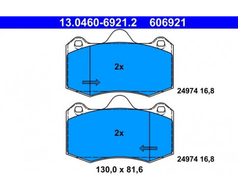 Brake Pad Set, disc brake 13.0460-6921.2 ATE, Image 2