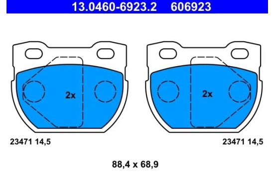 Brake Pad Set, disc brake 13.0460-6923.2 ATE, Image 2