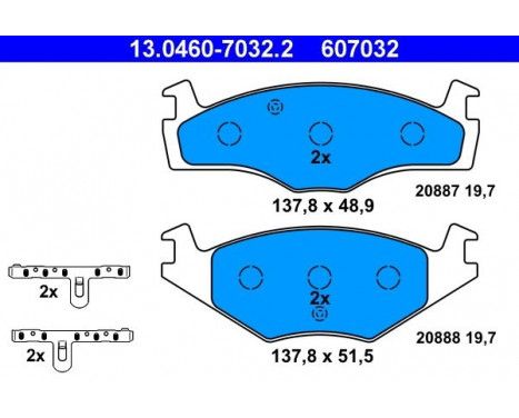 Brake Pad Set, disc brake 13.0460-7032.2 ATE, Image 2