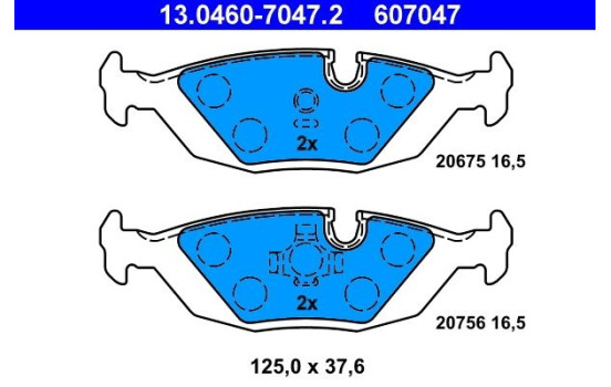 Brake Pad Set, disc brake 13.0460-7047.2 ATE
