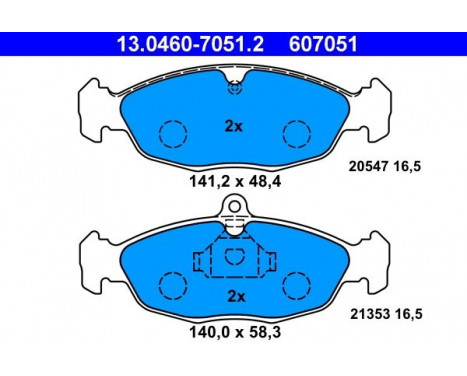 Brake Pad Set, disc brake 13.0460-7051.2 ATE, Image 2