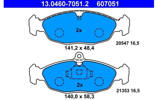 Brake Pad Set, disc brake 13.0460-7051.2 ATE, Image 2