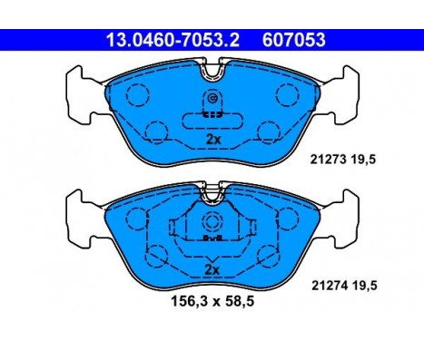 Brake Pad Set, disc brake 13.0460-7053.2 ATE, Image 2