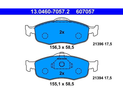 Brake Pad Set, disc brake 13.0460-7057.2 ATE, Image 2