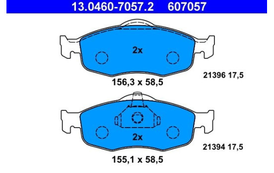 Brake Pad Set, disc brake 13.0460-7057.2 ATE, Image 2