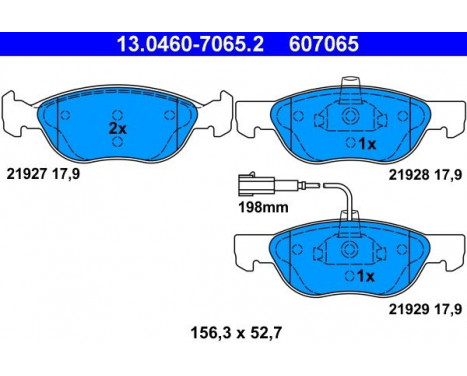 Brake Pad Set, disc brake 13.0460-7065.2 ATE, Image 2