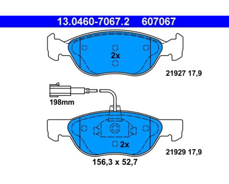 Brake Pad Set, disc brake 13.0460-7067.2 ATE