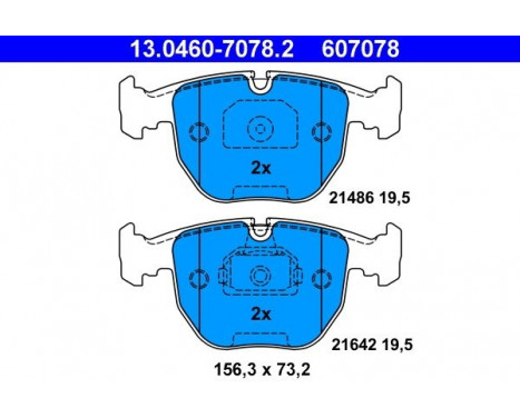 Brake Pad Set, disc brake 13.0460-7078.2 ATE, Image 2