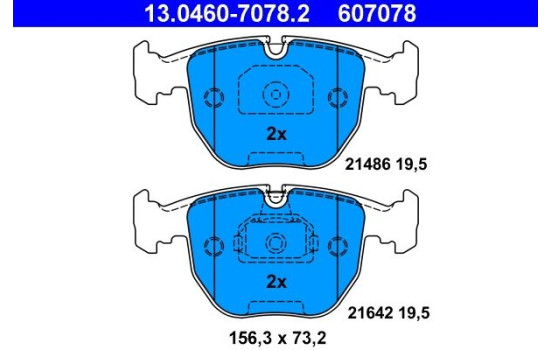 Brake Pad Set, disc brake 13.0460-7078.2 ATE, Image 2