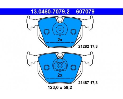 Brake Pad Set, disc brake 13.0460-7079.2 ATE, Image 2