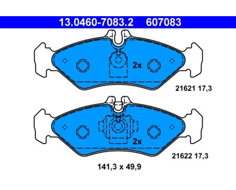 Brake Pad Set, disc brake 13.0460-7083.2 ATE, Image 2