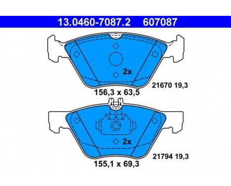 Brake Pad Set, disc brake 13.0460-7087.2 ATE, Image 2