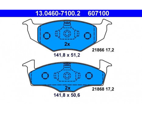 Brake Pad Set, disc brake 13.0460-7100.2 ATE, Image 2
