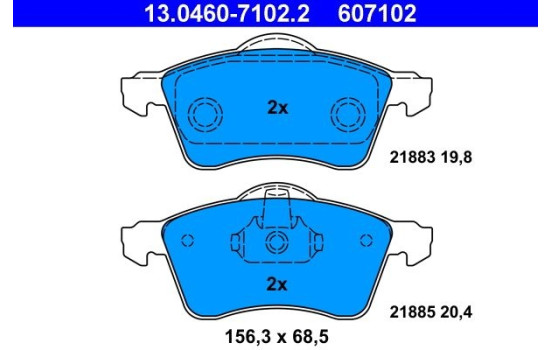 Brake Pad Set, disc brake 13.0460-7102.2 ATE