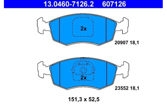 Brake Pad Set, disc brake 13.0460-7126.2 ATE