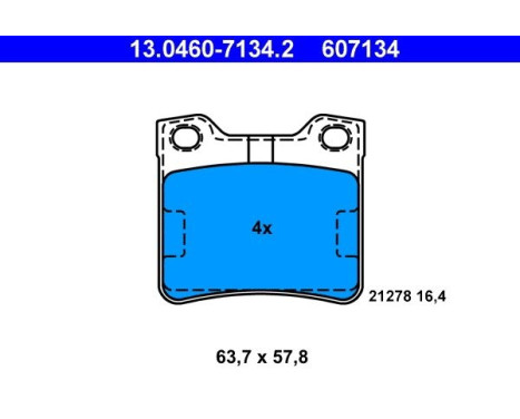 Brake Pad Set, disc brake 13.0460-7134.2 ATE, Image 2