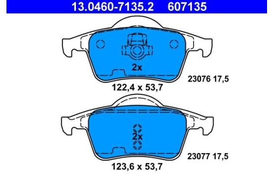 Brake Pad Set, disc brake 13.0460-7135.2 ATE, Image 2