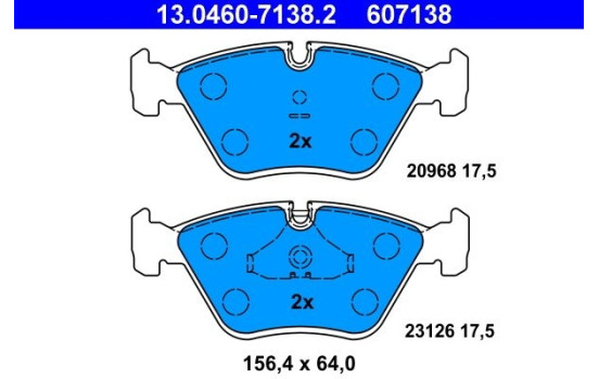 Brake Pad Set, disc brake 13.0460-7138.2 ATE