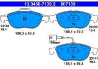 Brake Pad Set, disc brake 13.0460-7139.2 ATE