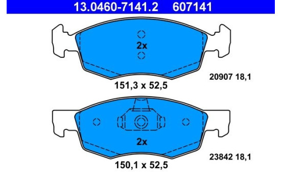 Brake Pad Set, disc brake 13.0460-7141.2 ATE, Image 2