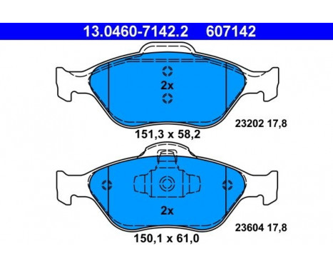 Brake Pad Set, disc brake 13.0460-7142.2 ATE, Image 2