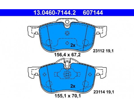 Brake Pad Set, disc brake 13.0460-7144.2 ATE, Image 2