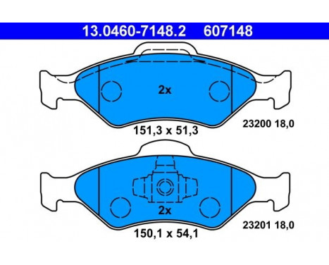 Brake Pad Set, disc brake 13.0460-7148.2 ATE, Image 2