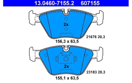Brake Pad Set, disc brake 13.0460-7155.2 ATE, Image 2