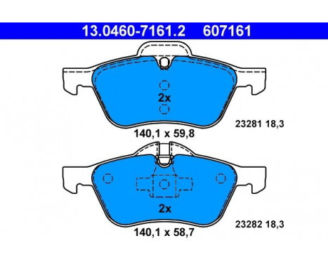 Brake Pad Set, disc brake 13.0460-7161.2 ATE, Image 2
