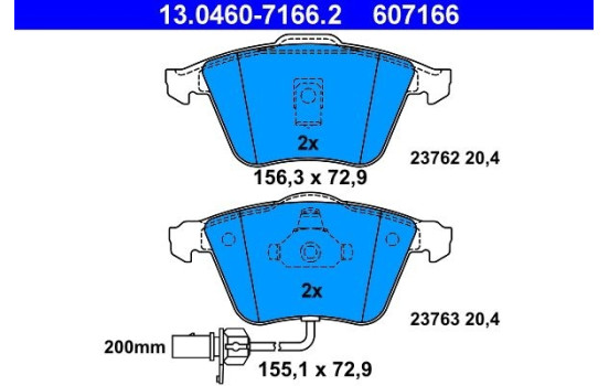 Brake Pad Set, disc brake 13.0460-7166.2 ATE, Image 2