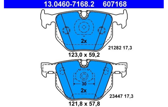 Brake Pad Set, disc brake 13.0460-7168.2 ATE, Image 2