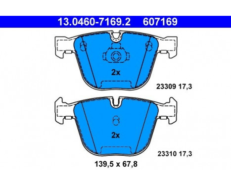 Brake Pad Set, disc brake 13.0460-7169.2 ATE, Image 2